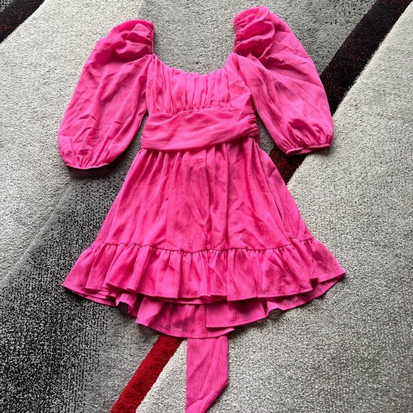 Lucy in the Sky Dresses & Skirts - Lucy In The Sky Hot Pink Glitter Tie Back Mini Dress
